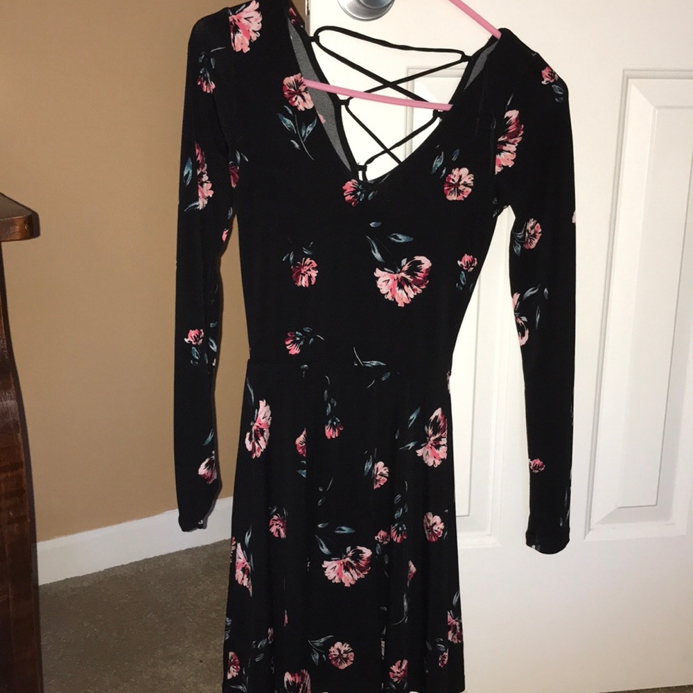 Black floral dress